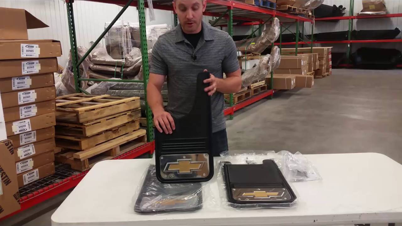 Gatorback Mud Flap Set - 2014-2017 Chevy Silverado Gold Bowtie logo