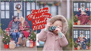 Outdoor CHRISTMAS Mini SHOOTS 2020 - setting up PHOTOSHOOT background - Behind the Scenes - KERST