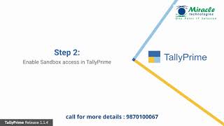 Einvoicing through sandbox from TallyPrime - Miracle Technologies - 9870100067