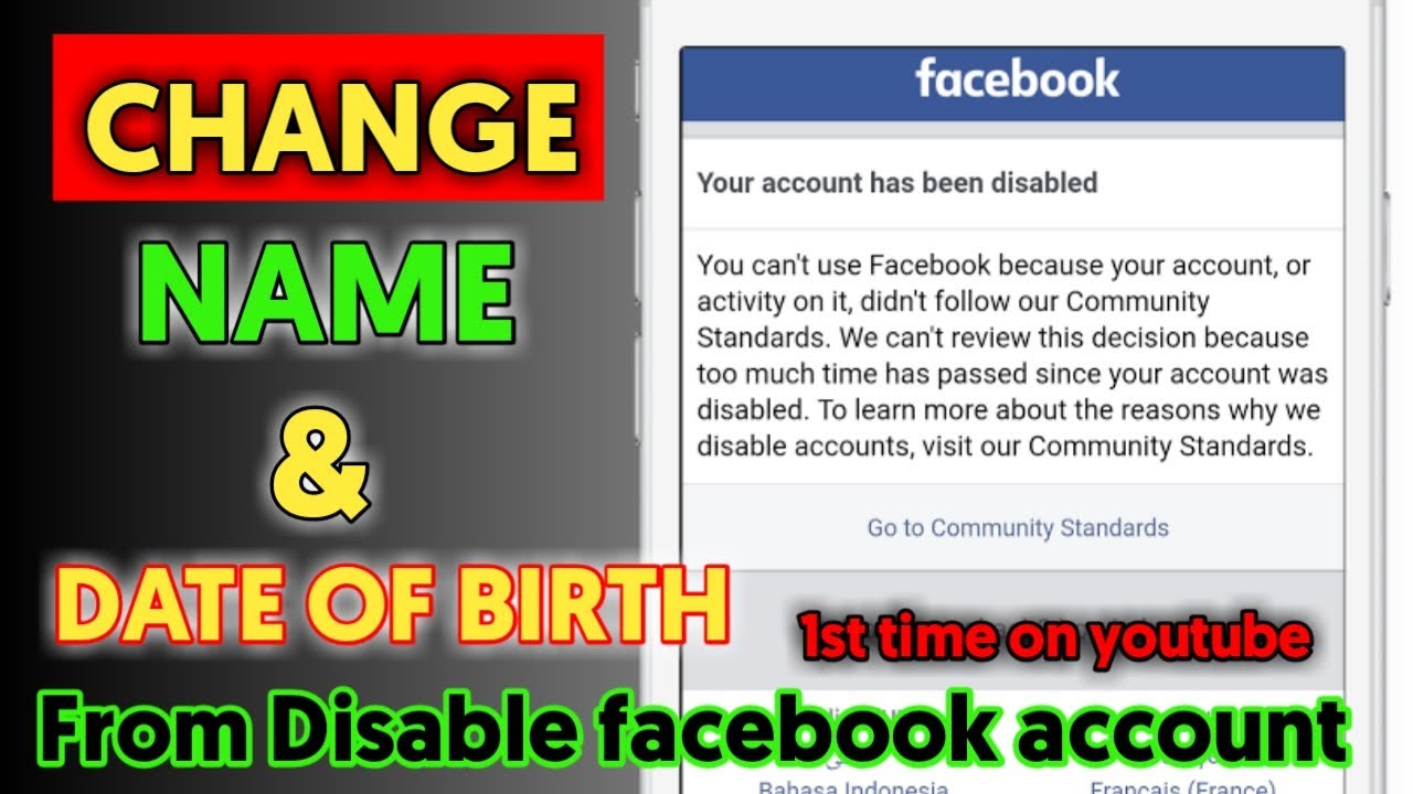 How to change name or date of birth from disable facebook account || MISS TRICKER