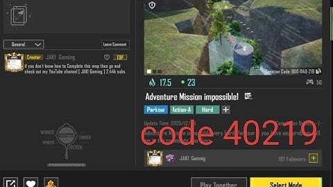 Bgmi wow Parkour map code 40219 | Adventure Mission impossible | #bgmi #pubg #pubgmobile 