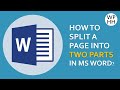 How to Split a Page Into Two Parts in MS Word | Divide Page Into Columns (Explained) | Helping Hands