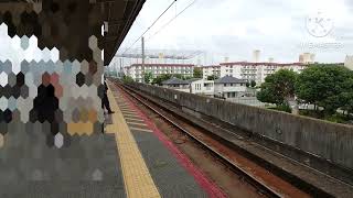 京口駅 普通姫路行き到着 103系2両 接近メロディ 2023.08.30