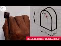 How to draw Isometric Projection with circles, curve, arcs and ellipse in technical drawing