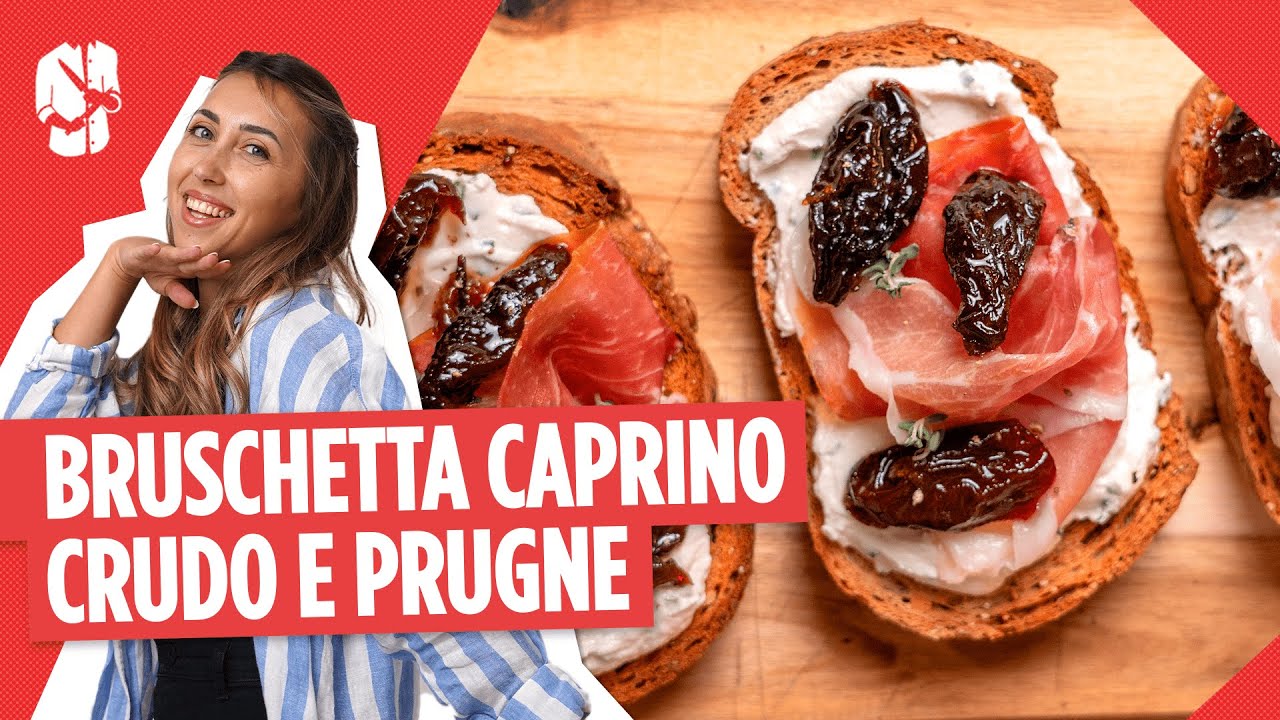 Bruschette ai Cereali con Caprino e Prugne Glassate