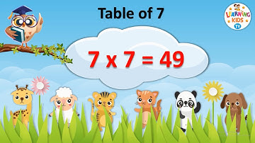 Table of 7 | Multiplication Tables for Kids | 7 ka Pahada | Maths Tables | Learning Kids TV
