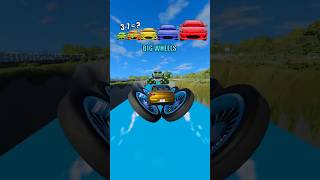 Different Sized Cars vs Flying Monster Truck – Ultimate Crash Battle! 🚗🔥 #shorts