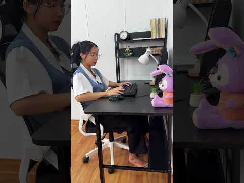 Bàn Làm Việc, Bàn Học Kèm Kệ CP2 Chân Đen Mặt Đen Bo Góc Fufutech 