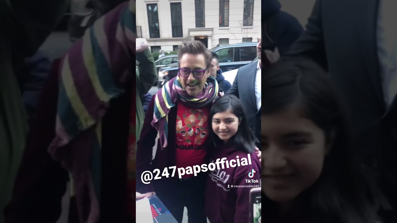 Robert Downey Jr stops for hundreds of fans in New York 