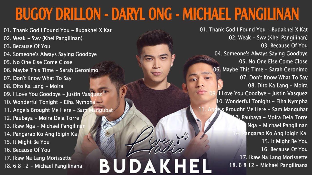 BUDAKHEL Bugoy Drilon Daryl Ong  Michael Pangilinan Latest Songs 2023  Non Stop Playlist