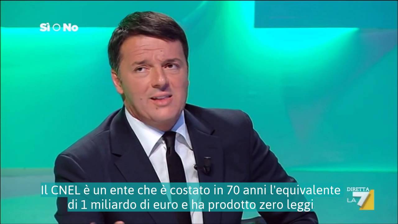 Referendum Costituzionale. Intervento finale Renzi durante il confronto con Zagrebelsky da Mentana