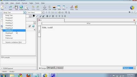 Making a Website with KompoZer 2: Creating and Editing Text