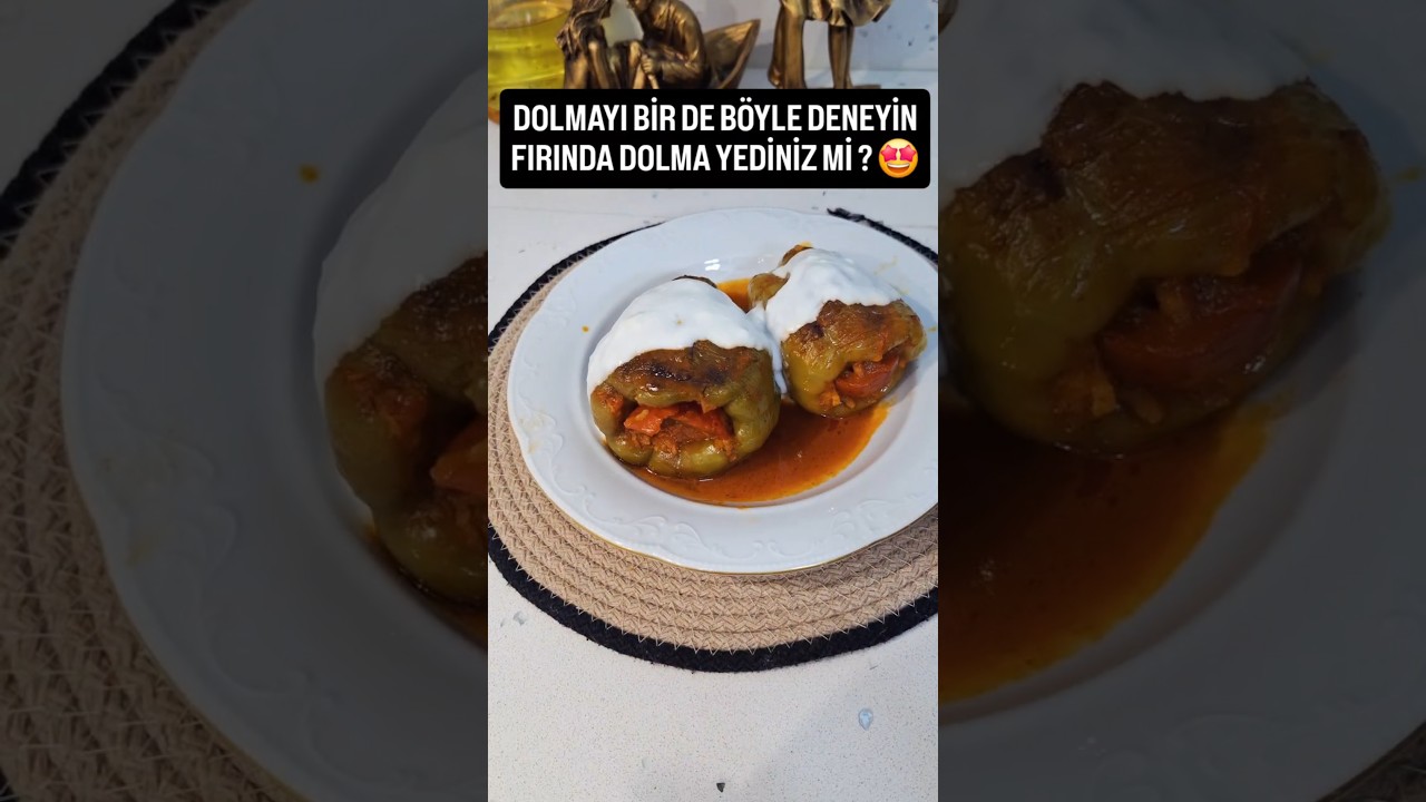 Ezber Bozan Lezzet: Fırınlanmış Biber Dolması! 🌶️✨​ #shortsviral #yemektarifleri