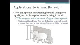 PSYC 370 Video Lecture - Operant Applications to Animal Behavior
