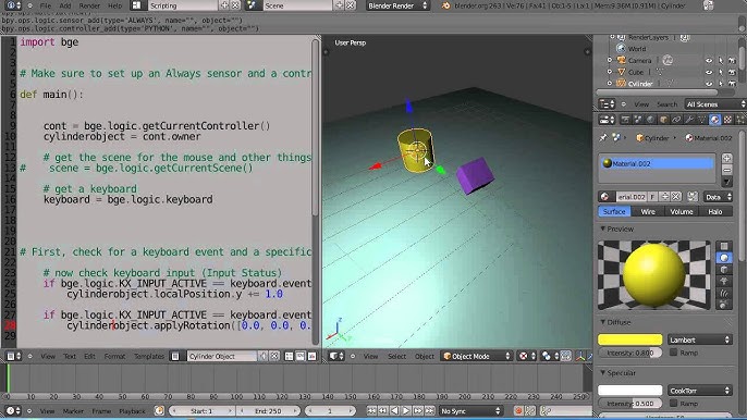 How to make a basic game in blender with python • Part 1 