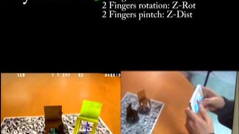 Combining multi-touch and device movement in mobile augmented reality manipulations