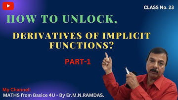 DERIVATIVES OF IMPLICIT FUNCTIONS // Maths from Basics 4u #implicit functions #Implicit derivative