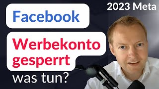 Facebook Werbekonto gesperrt - was tun? Ich habe mit dem Meta Support telefoniert - DIE LÖSUNG?