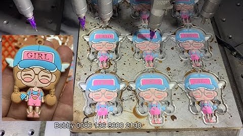 12, 18 color pvc keychain dispensing machine, rubber keychain making machine