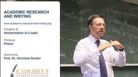 Academic research and writing – Chapter 8 Interpretation of a topic – Primer
