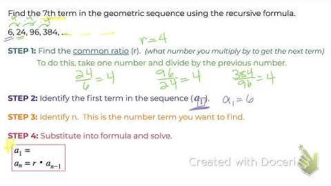 Use recursive formula to find nth term in geometric sequence