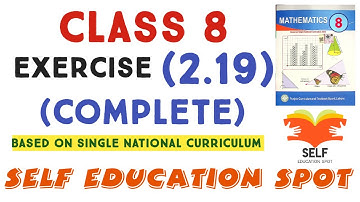 Class 8th Maths New book Exercise 2.19 Complete - EX 2.19 Class 8, Q1,Q2  || 8 class ex 2.19