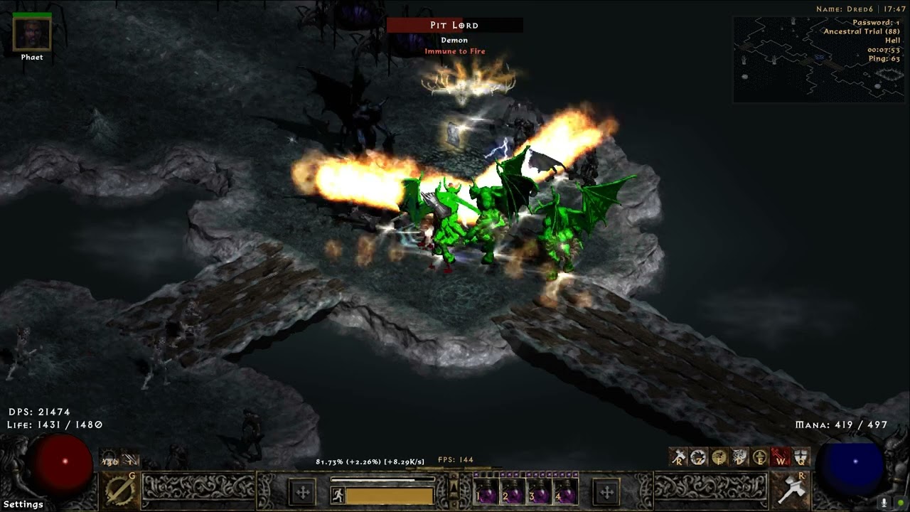 Project Diablo 2, Season8(day6), Hammerdin in Ancestral Trial Map