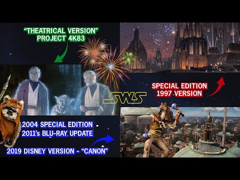 Return Of The Jedi Ending | 4K83, Special Edition, Disney, In-Sync Comparison.