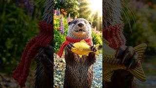 Baby Otter Finds a Golden Treasure! 🦦💛#ai #cute #ai #subscribe #shorts #aivideo