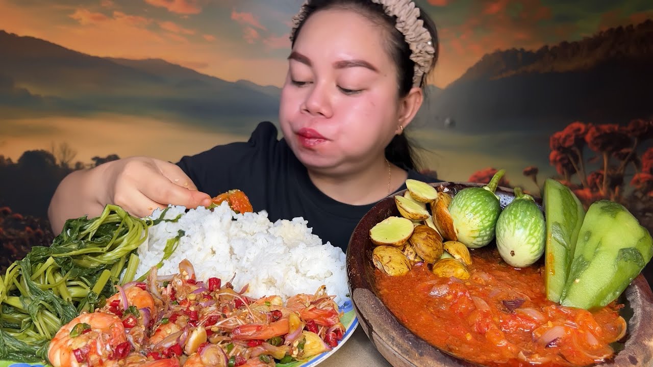 #3 Hari terakhir dirumah, Sambal udang bejek cabe rawit,jengkol tua terong rebusan labu mukbang