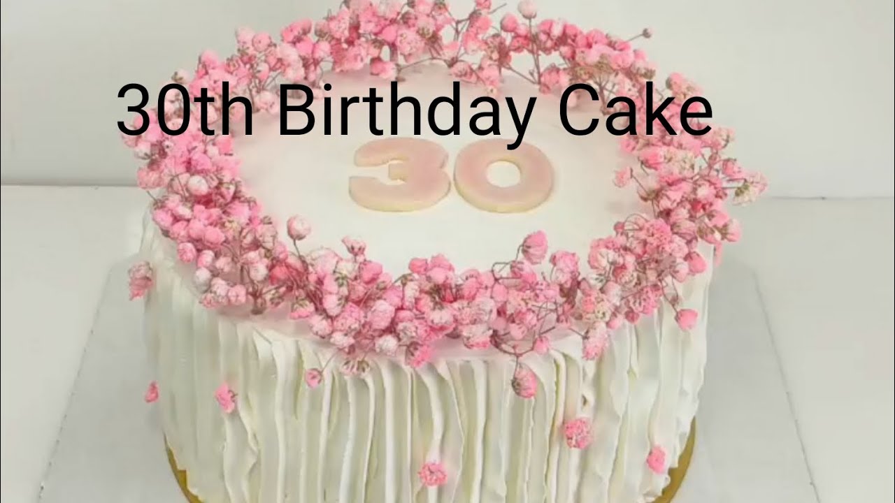 “30th Birthday Cake Decorating ASMR | Satisfying Cake Design with Pink Flowers (No Talking)”