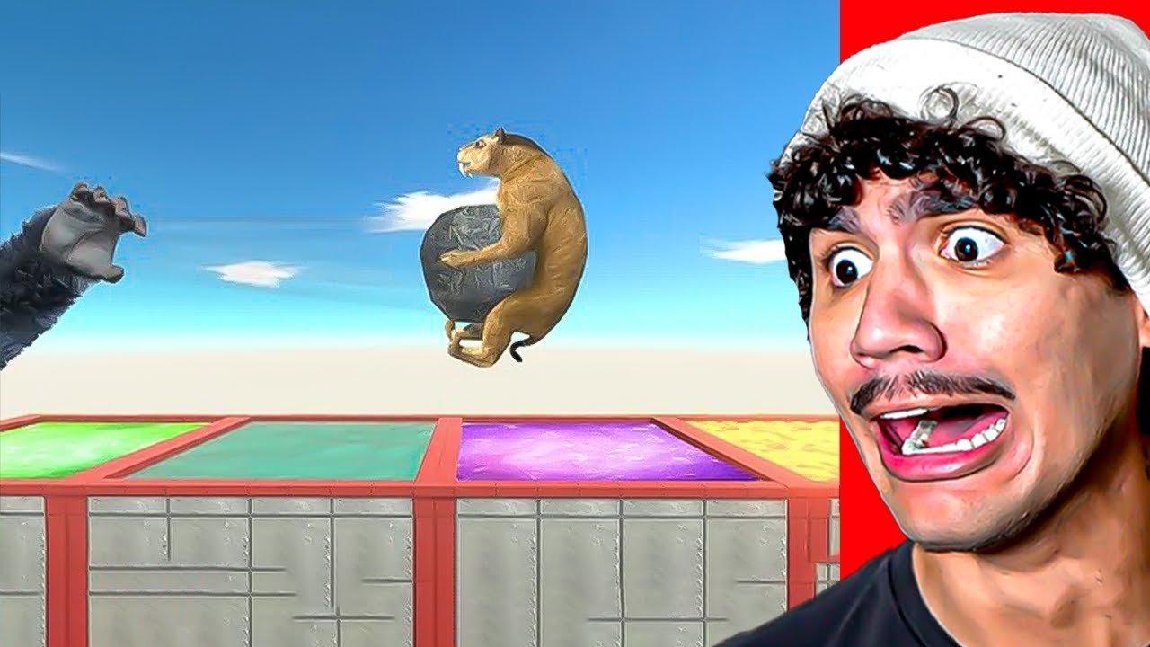 Reagindo a gigantes empurrando pedras na água do portal ou na lava - Animal Revolt Battle Simulator