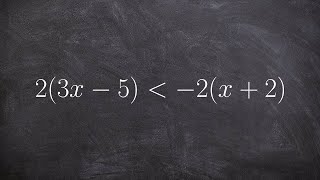 Learn how to solve a multi step inequality with parenthesis on both sides