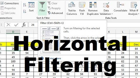 Horizontal Filters in MS Excel