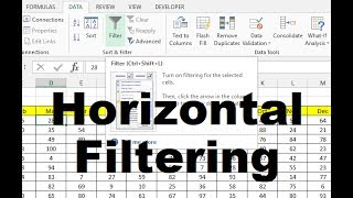 Horizontal Filters MS Excel - YouTube