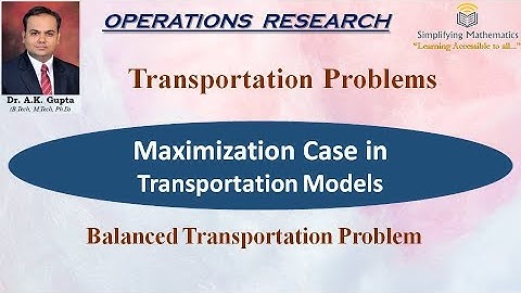 Maximization Case in Transportation Problems: Balanced Transportation Problem