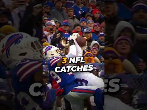 Helmet, Person, Playing American Football. Text: 3 NFL CATCHES 9 8 ES