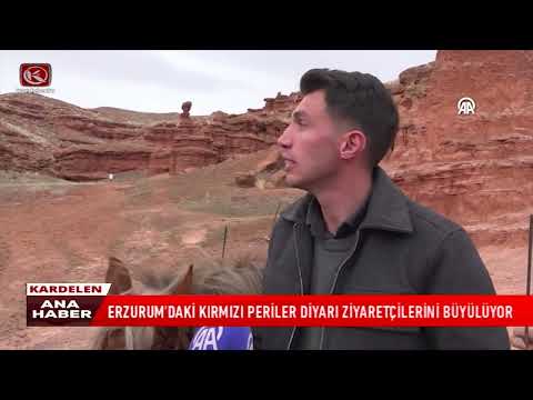 ERZURUM’DAKİ KIRMIZI PERİLER DİYARI ZİYARETÇİLERİNİ BÜYÜLÜYOR