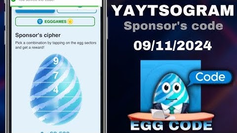 Yaytsogram - Egg Cipher Code 09/11/2024 | Break the egg to win $TONs