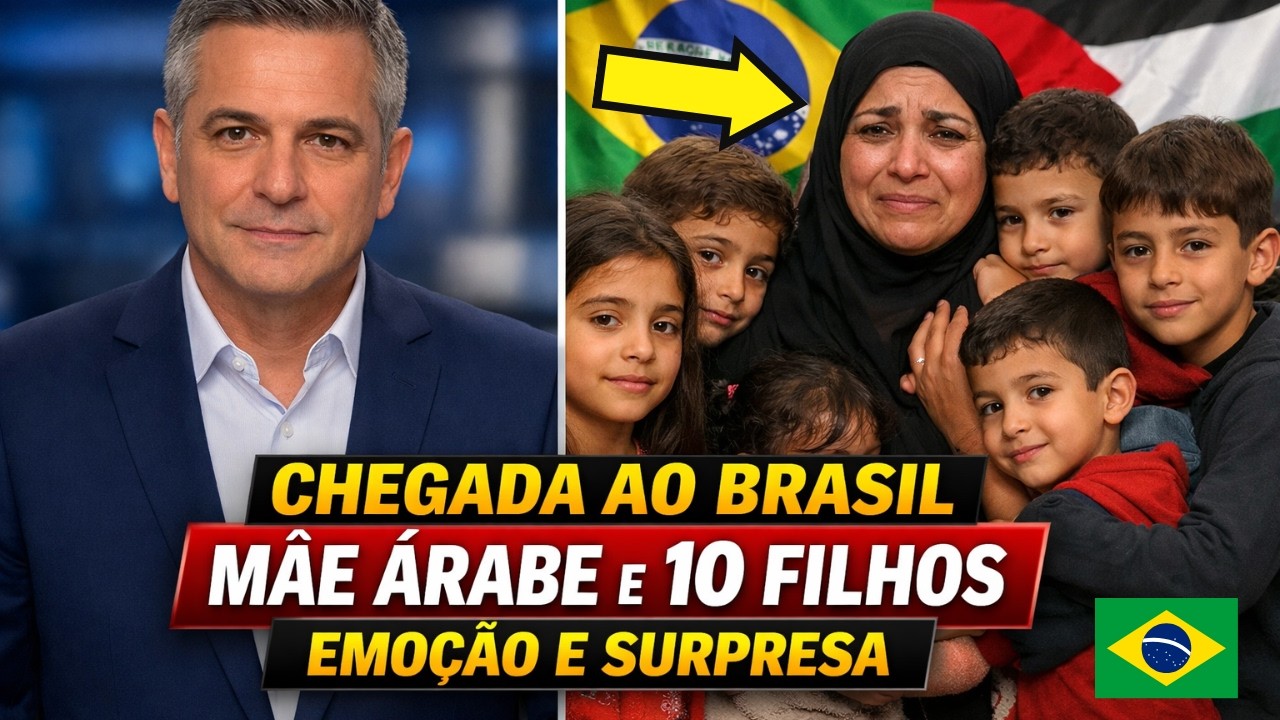Ao chegar ao Brasil, Uma mãe de 10 filhos árabe se emocionou: “O mundo nos enganou sobre aqui”.
