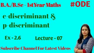 Singular Solution And General Solution of Differential Equation ||ODE Sem 2nd B.A./B.Sc - 1st Year