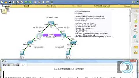 GRE over IP Tunnel in Packet Tracer