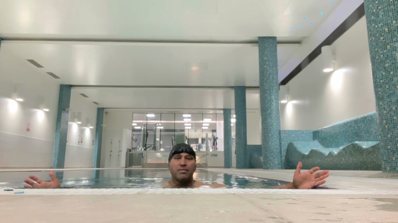 First day at swimming pool after easing London  lockdown