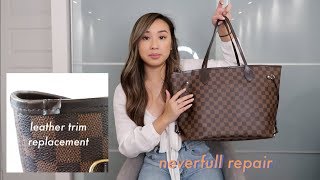 Check out this short clip of how we restore a Louis Vuitton Neverfull for strap  replacement 🪡 🪡 We love bringing your beloved goods back t…