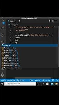 Program in python to find sum of first n natural numbers.#shorts - YouTube