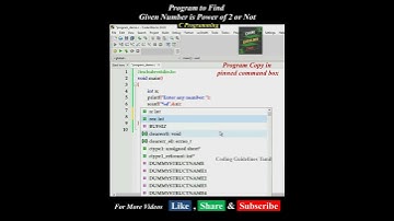 Program to Find Given Number is Power of Two or Not | #short | C Programming