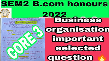 #bbmku sem2 b com business organisation #importantquestions #bbmku #reducedsyllabus2022