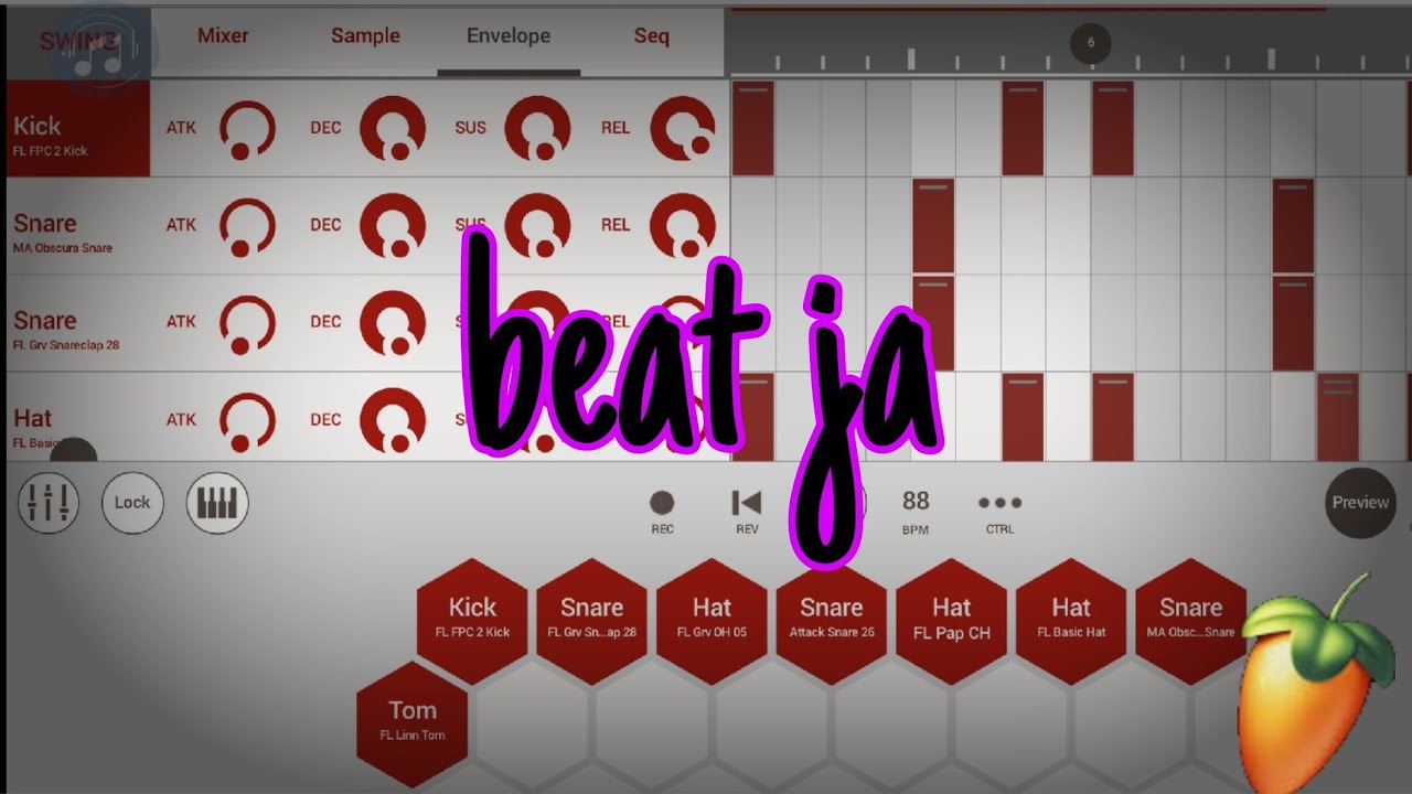 FL STUDIO MOBILE INSTRUMENT BEAT JA - YouTube
