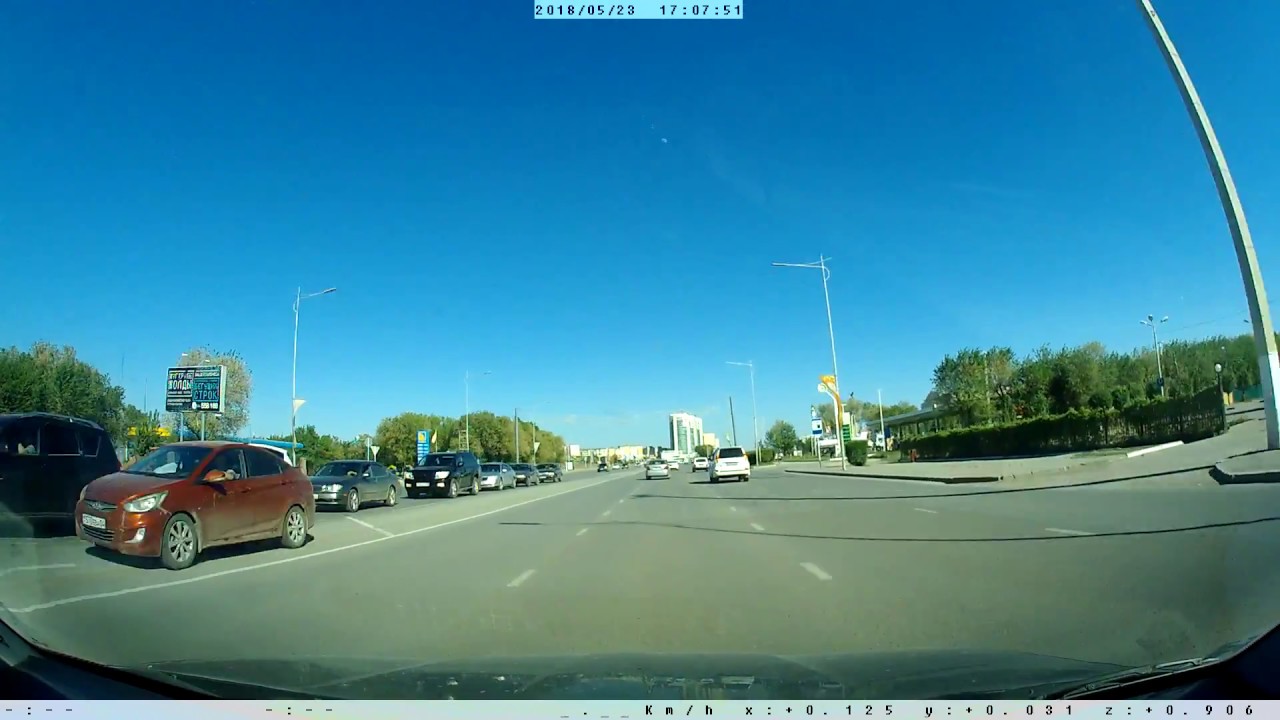 23.05.2018 Актобе. Абилкайыр-хана - Жубановой. Езда по разделительной ...