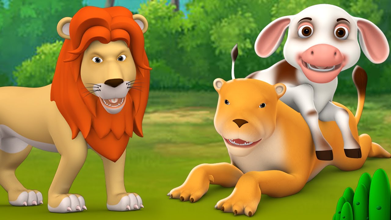 cartoon car বাছুর এবং সিংহ বাচ্চা বন্ধুত্ব বাংলা গল্প | Baby Lion and Baby Cow Friendship Bengali Story for Kids